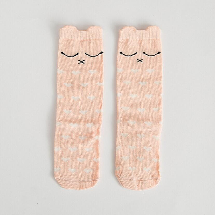 Animal Print Knee High Baby Girls Socks Anti Slip Cartoon Cat Leg Warmers Infant Baby Long Socks Cotton Newborn Baby Boy Socks