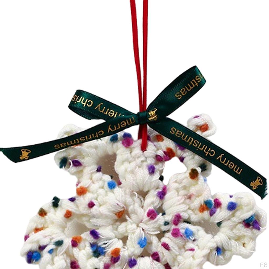 Christmas Crocheted Snowflake with Metal Bell Tree Decoration