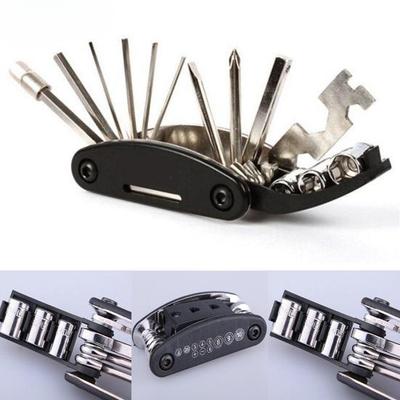 16 In 1 Multifunction Folding MTB Road Bike Repair Tool Wrench Screwdriver Kit