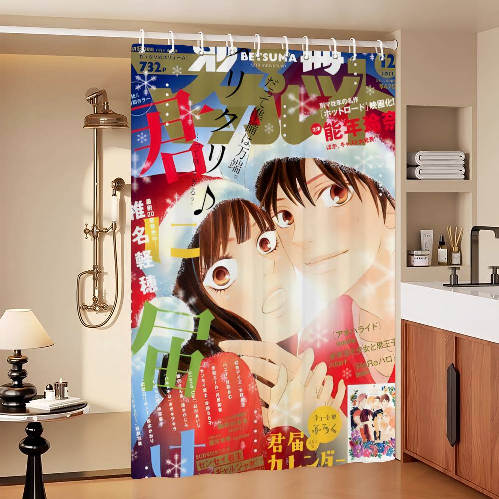 

Kimi Ni Todoke Anime Anime 1Pc Printed Shower Curtain Waterproof Washable With 12 Hooks Bathroom Shower Home Use 90x180 cm