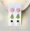 Christmas Snowflake Tree & Snowman Acrylic Earring Set - Cute, Versatile Holiday Jewelry