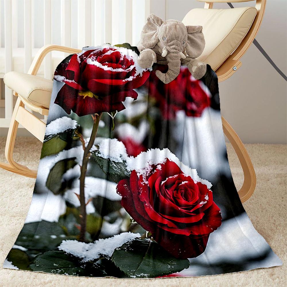 Stained Glass Rose Flannel Blanket,Lightweight,Office Blanket,Sofa Blanket,Comfortable Blanket