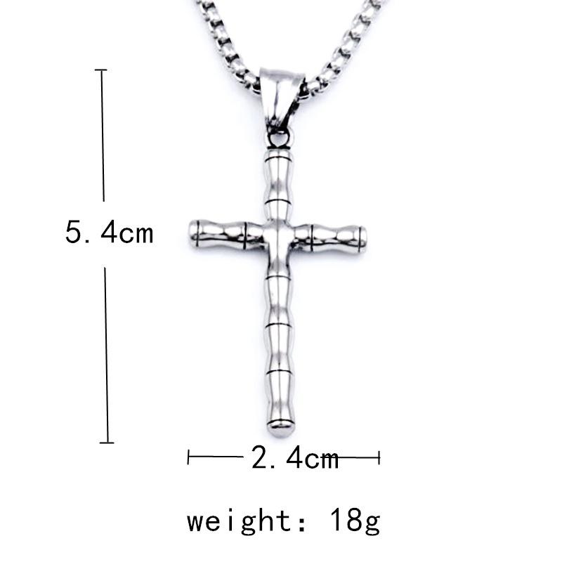 Vintage Bamboo Cross Pendant Trendy Man Necklace Pendant
