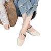2025 new summer soft leather square head Mary Jane shoes fairy style gentle and versatile one-word buckle shallow mouth single shoes