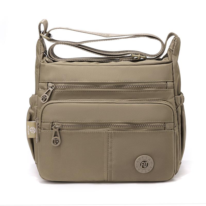 Women Multi Pocket Nylon Crossbody Bag Lightweight Shoulder Handbag Travel Purse
