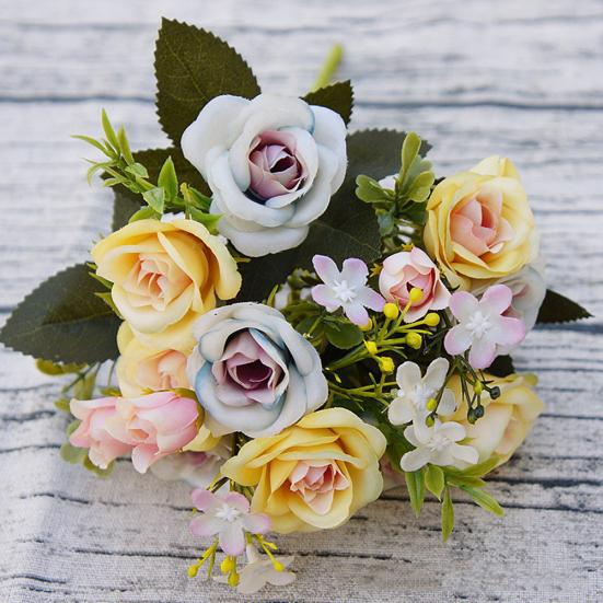 1 Bouquet 5 Branches European Style Artificial Royal Rose Home Room Decor Flowers