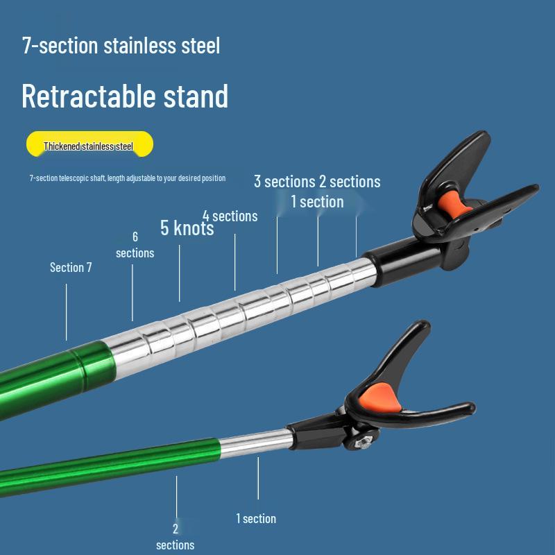 Langlebiger Angelrutenständer aus Edelstahl mit verdicktem Erdspieß für doppelte Verwendung: Kompatibel mit Angelkiste & Stuhl.