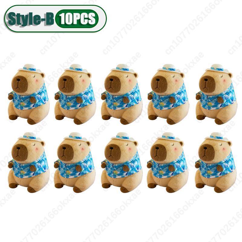 1-10PCS Cute Kapybara Plush Toy Summer Beach Kapybara Plush Ornament Christmas Gift Plush Toy Holiday Birthday Party Gift
