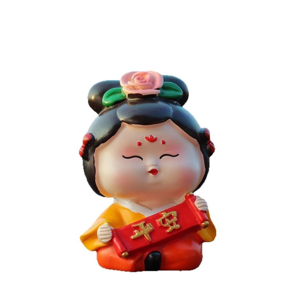 Resin Car Cute Doll Ornament Art Craft Tang Dynasty Woman Figurine Car Interior