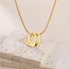  Minimalist Love Heart Necklace for Women Fashion Hollow Heart Pendant Chain Stainless Steel Romantic Couple Jewelry Gift