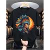 European Size Men'S Casual Digital Print T-Shirt - Made Of, Featuring a Round Neck And Short Sleeves, Embodying Street Hip-Hop Style