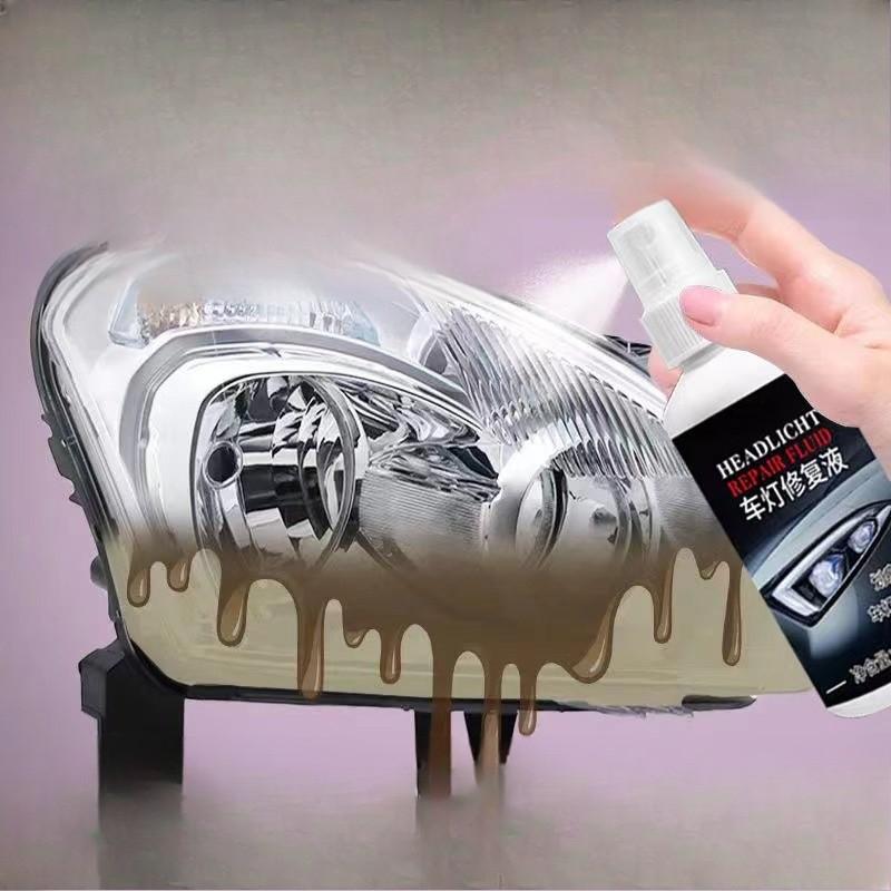 Car Headlight Restoration Kit Repair Fluid Lens Cleaner Spray Remove Yellow Oxidation Scratches Polish DIY Auto Light Renovation