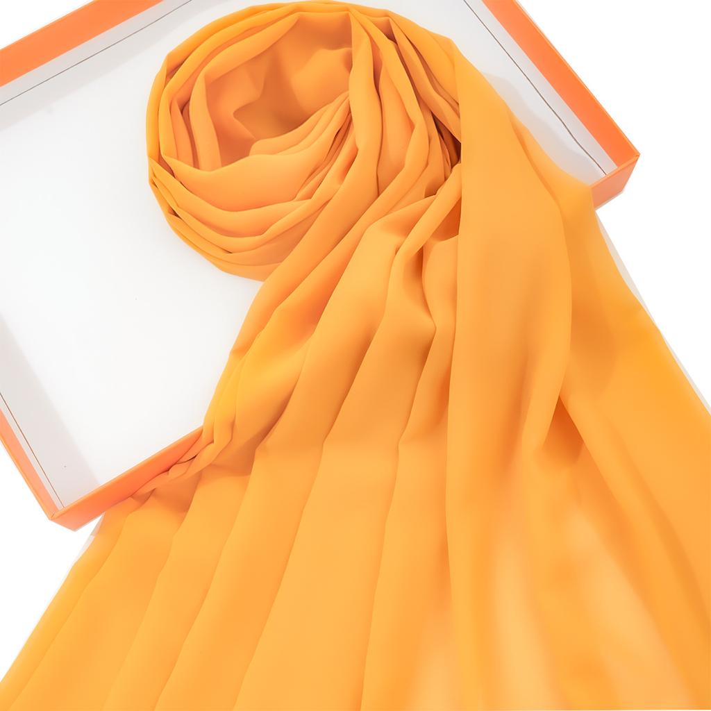 Solid Color Chiffon Scarf Breathable Simple Casual Shawl Hijab Windproof Sunscreen Head Wrap for Women Women Abaya Accessories