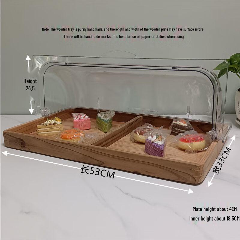 European Style Plastic Food Display Plate with Transparent Flip Cover