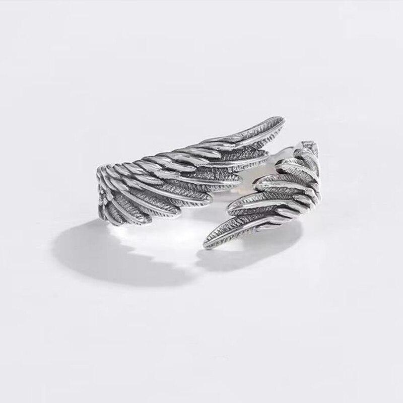 Men Matching Best Friend Stylish Trendy Style Promise Rings Teen Angel Demon Wing Couples For Women Rings Thumb Jewelry EngagementTrendy Rings