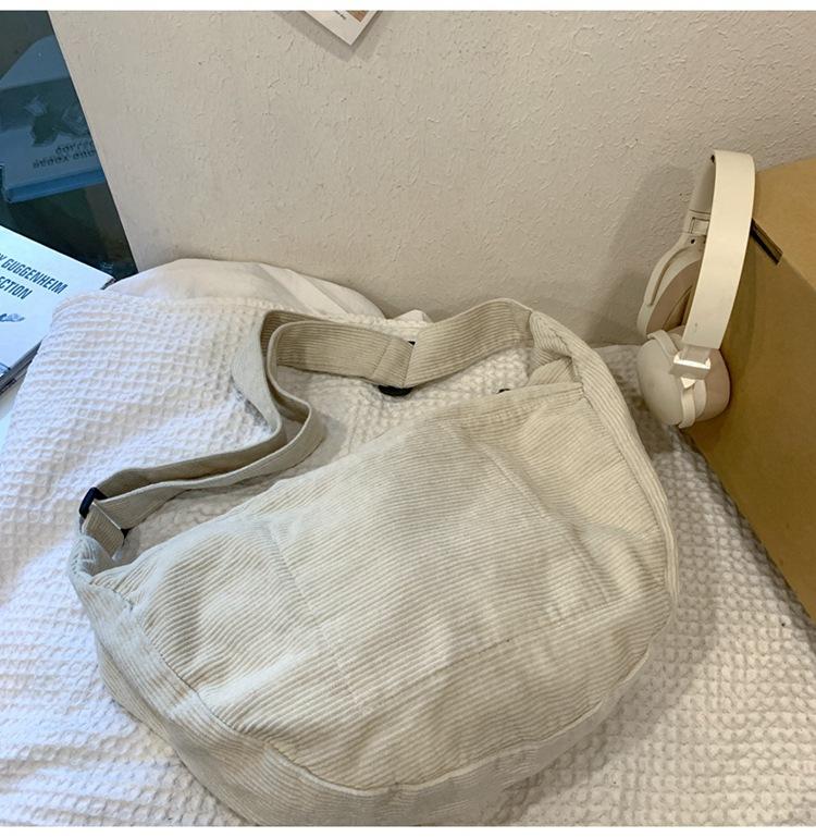 Leichte Cordtasche für Damen, einfarbig, Umhängetasche für Herren, Reise-Umhängetasche