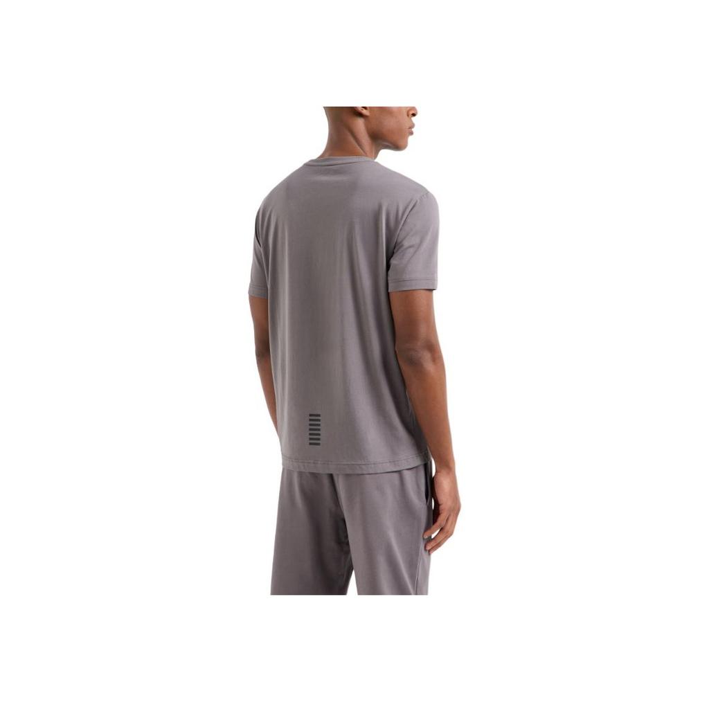 Emporio Armani EA7 Letter Print Crew Neck Pullover Straight Fit Short Sleeve T-Shirt Men Tops Gray 8NPT25-PJVPZ-1992