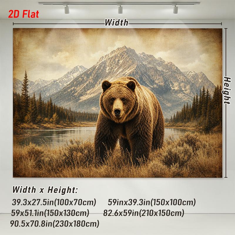 1Pc Horizontal Majestic Brown Tapestry Wall Hanging, Decorative Fabric Poster for Bedroom, Living Room, Dorm & Home Decor