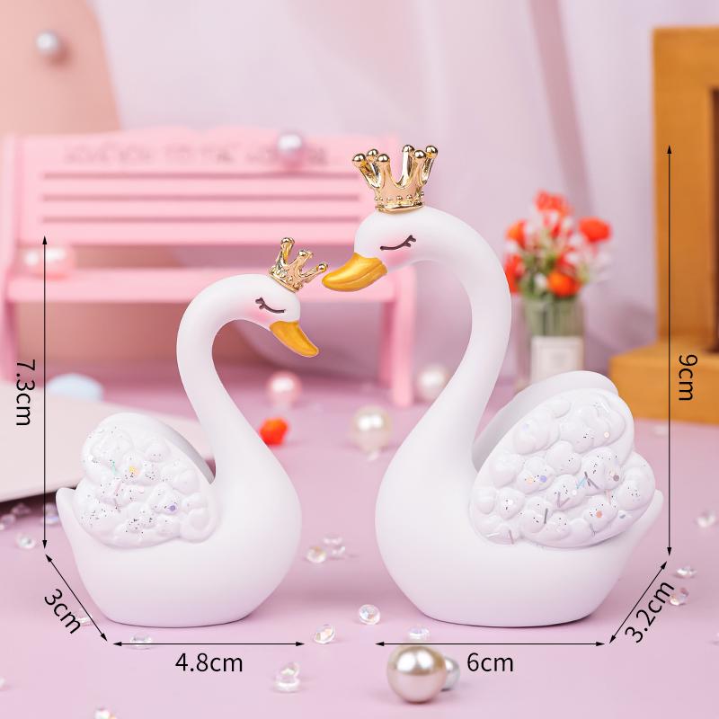 Liebes Schwan Figur: Romantisches Paar Desktop-Ornament und Weihnachtsgeschenk