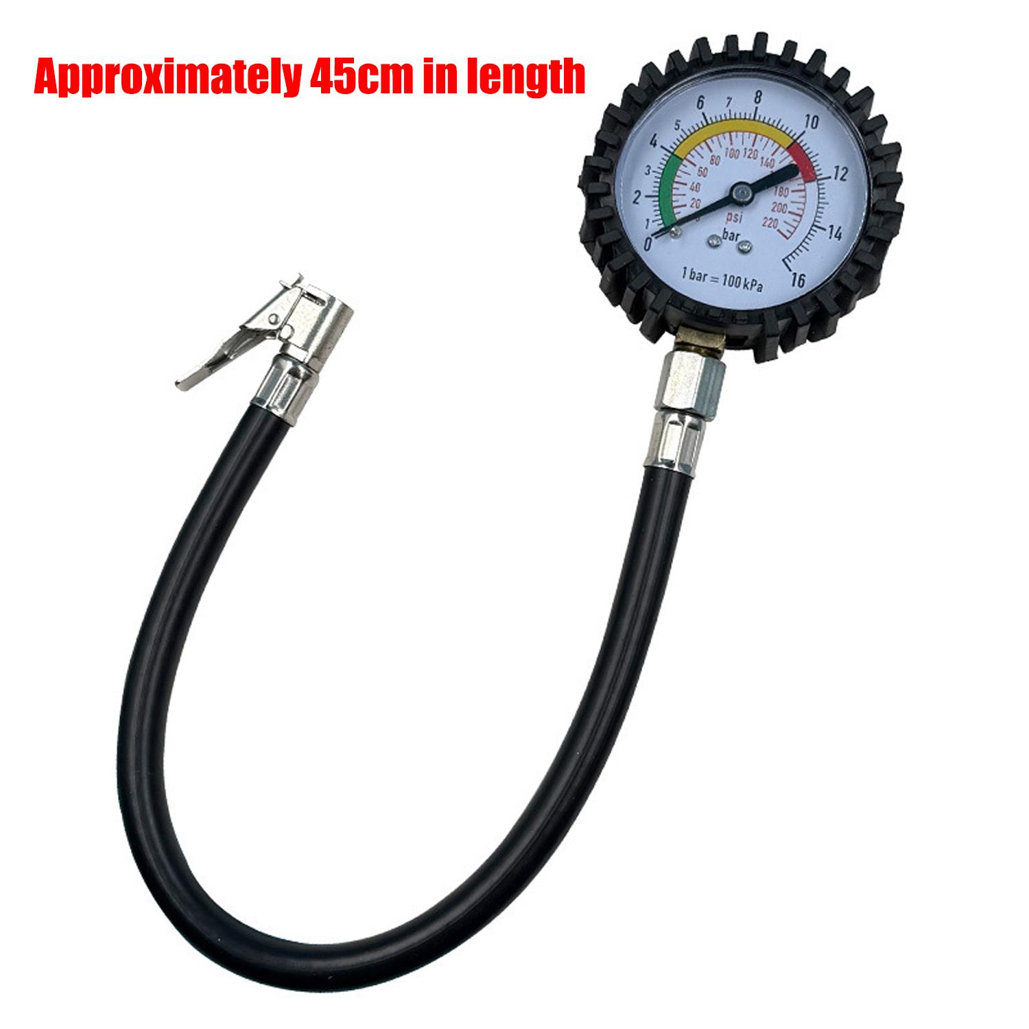 

Tire Pressure Monitor Tester Multi-function Car Motorcycle Tire Pressure Gauge Air Compressor Dial Gauge Inflator Pump Tool 45cm чорний