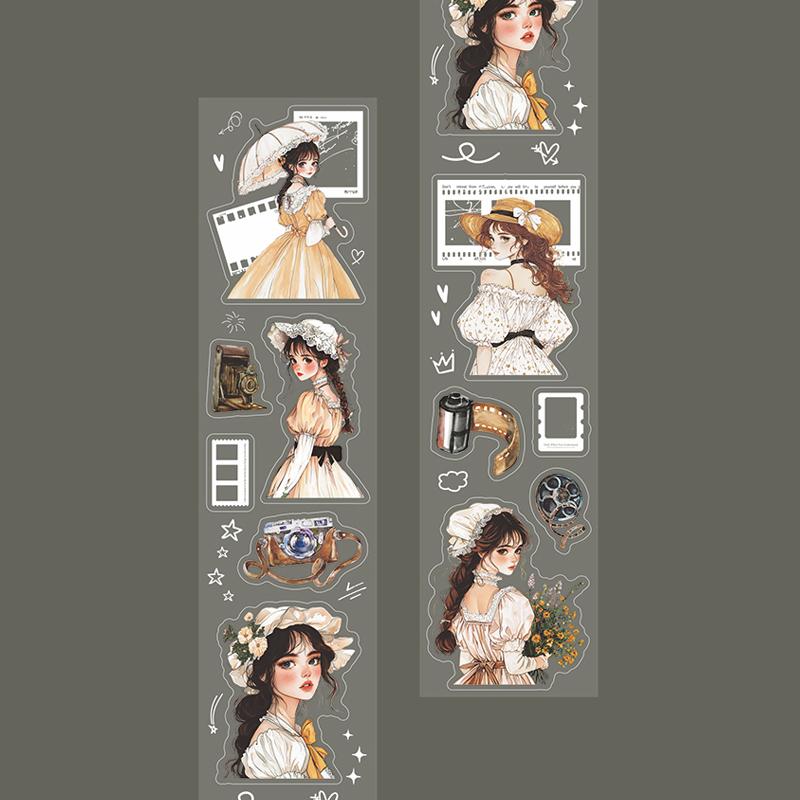 Mr Paper, 6 styles of romantic photo studio series character film theme PET die-cutting tape cute washi tape washi tape