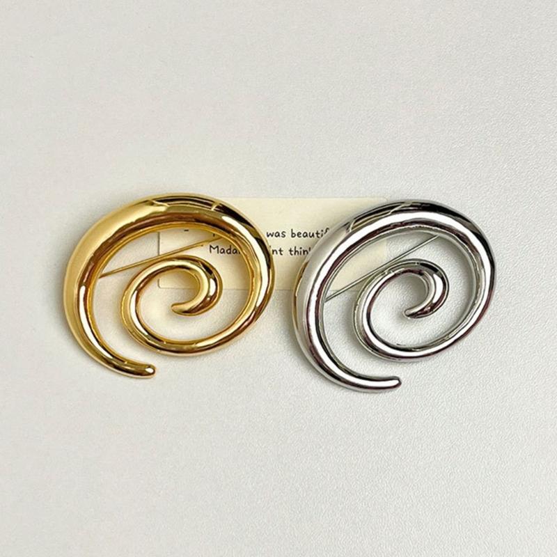 Unique Vortex Lapel Pin Adornment Gold/Silver Dressing Up Vortex Brooch Stylish Lapel Pin for Fashion Enthusiasts