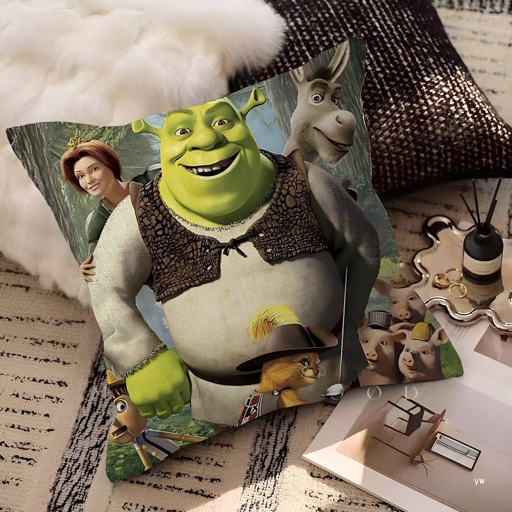 

Kawaii Cute Movie S-Shrekes Pillow Gifts Home Office Furnishings Bedroom Sofa Car Cushion Cover Case 45x45cm 65cmx65cm