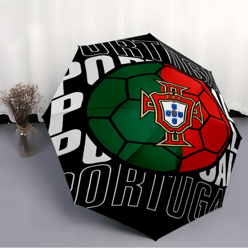 Printed Portugal Football team Folding Umbrella,Outdoor,Leisure,And Travel Umbrella,Durable Umbrella Fabric,Birthday And Holiday Gift