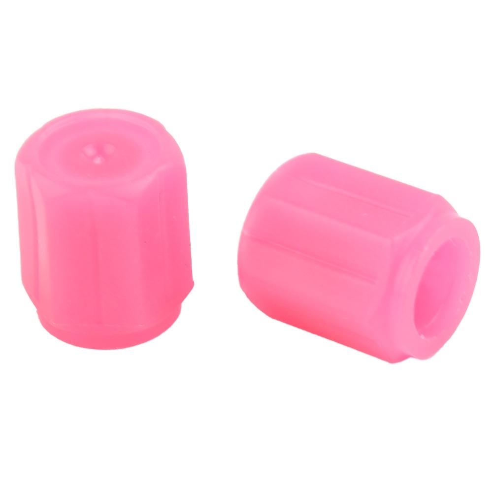 4Pcs Tire Valve Dark Fluorescent Luminous New Pink