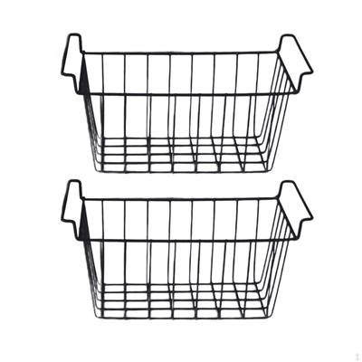 2 Pack Wire Baskets for Freezer, Portable Storage Containers with Handles Pantry
