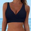 Maillot de bain Sexy pour femmes, Bikini, taille haute, couleur unie, cravate croisée, coussinet de soutien-gorge, sans soutien en acier