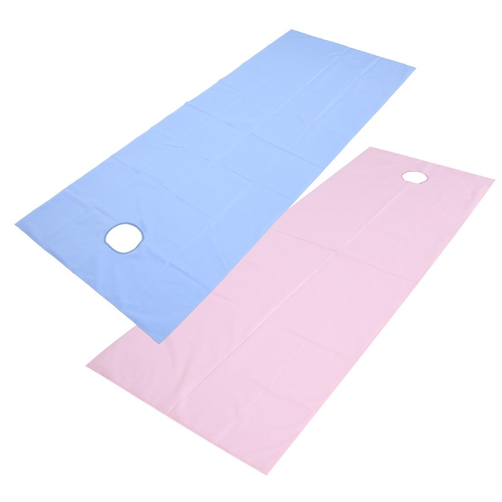Buty Salon Bed Sheet Waterproof Oil Proof   Bed Cover with Face Brth Hole(Pink +Dark Coffee )
