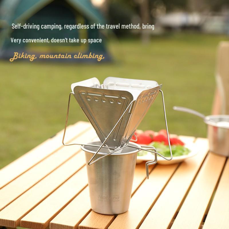 Portable Stainless Steel Pour-Over Coffee Drip with Folding Stand