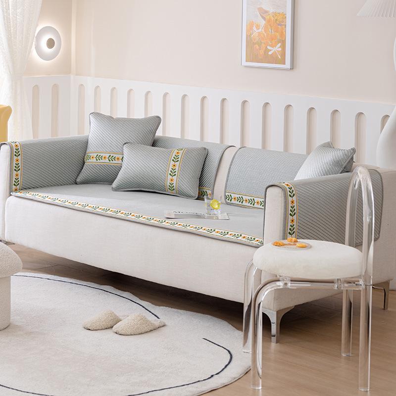 Summer Sleeping Mat Sofa Cushion Cooling Mat for Summer Popular Solid Wood Leather Sofa Cover Slipcover Full Covered Cushion