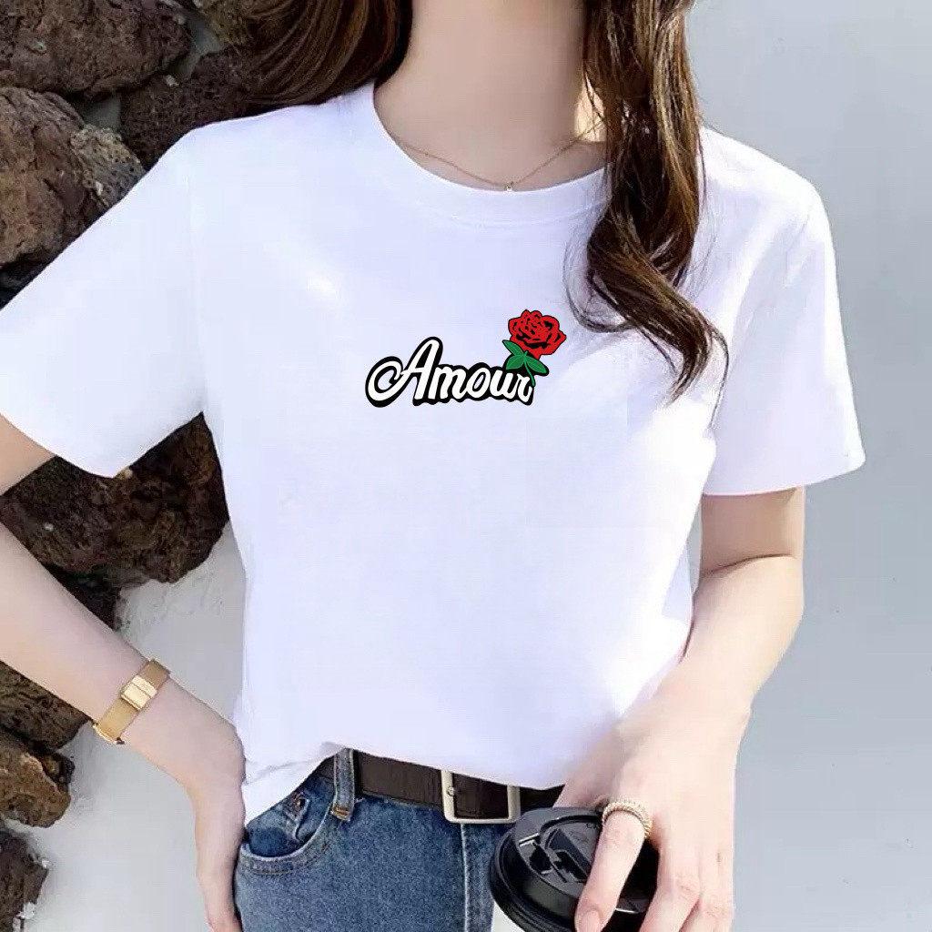 

Summer Casual Loose-Fit Women s Short Sleeve Round Neck Printed T-Shirt - Stylish and Comfortable for All Ages Medium