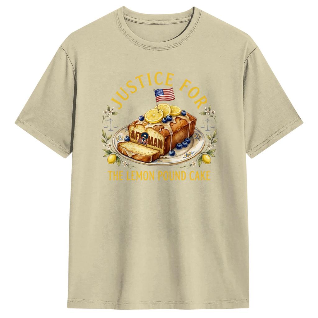 AfroUnisex Justice for Lemon Pound Cake T Shirt Leisure T Shirts ShortSleeve Y2K Basic Tshirt Summer Cotton Oversize Top Tees