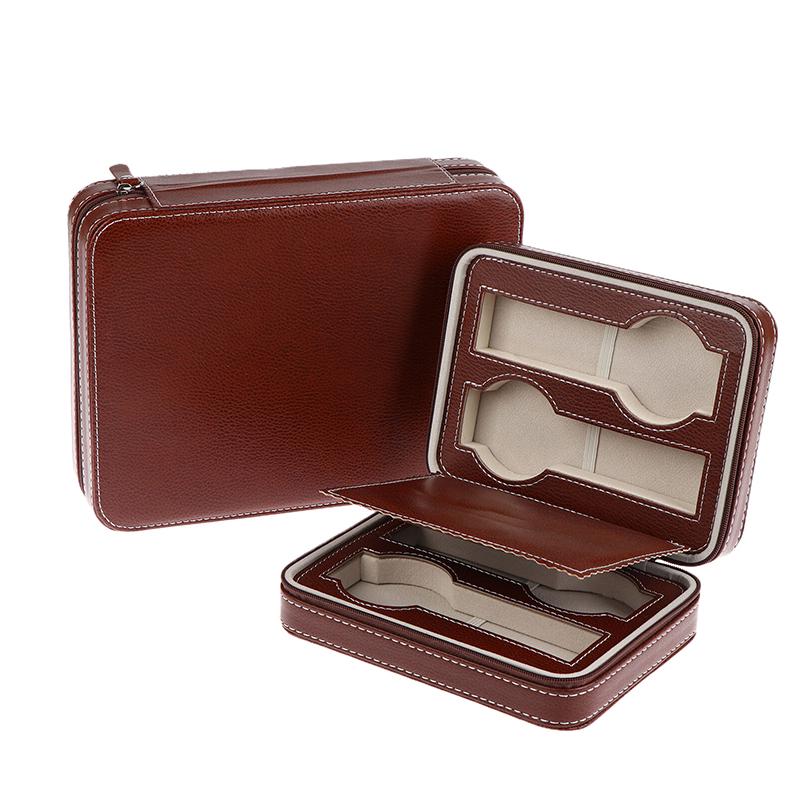 2/4Slots Pu Leather Watch Storage Bag Vintage Simple Vintage Watch Display Box Dustproof Embedded Watch Organizer