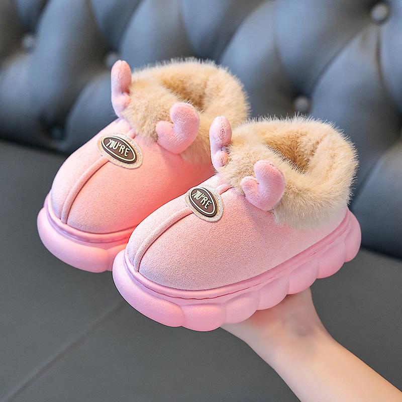 Winter Children's Cotton Shoes, Cartoon Cute for Boys and Girls Aged 1-9, Anti Slip, Warm and Waterproof Cotton Slippers for Indoor Use At Home