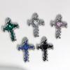 Versatile DIY Alloy Cross Charm Dripping Oil and Diamond Jewelry Component Pendant for DIY Crafts Neckalce Earrings