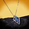 European and American Square Enamel Drop Glue Pendant Water Drop Shape Zircon Necklace