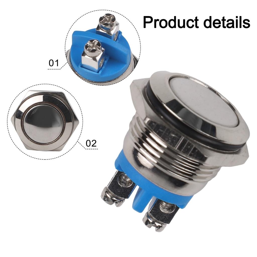 1 Pcs Waterproof Momentary Switch 12V Metal Push Button