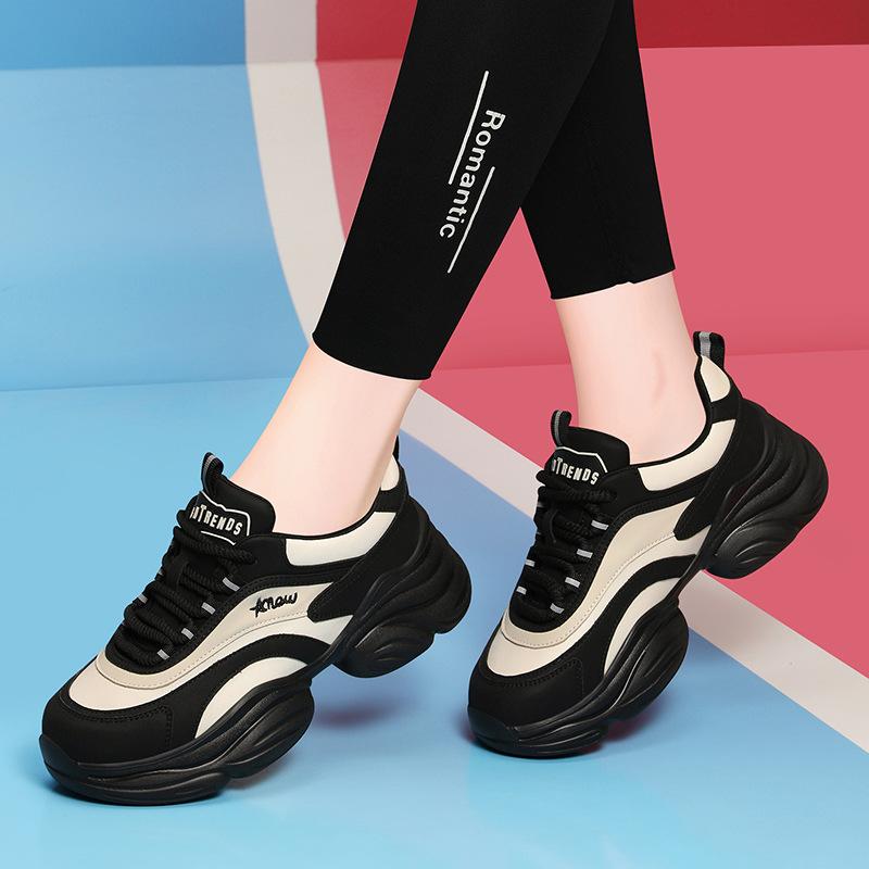 

Sports shoes platform dad shoes women s new spring and summer casual versatile women s height-increasing travel shoes single shoes 34