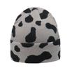 Autumn and Winter New Cow Pattern Jacquard Knitted Hat Student Crimped Cold Hat Warm Acrylic Wool Hat Female Korean Version