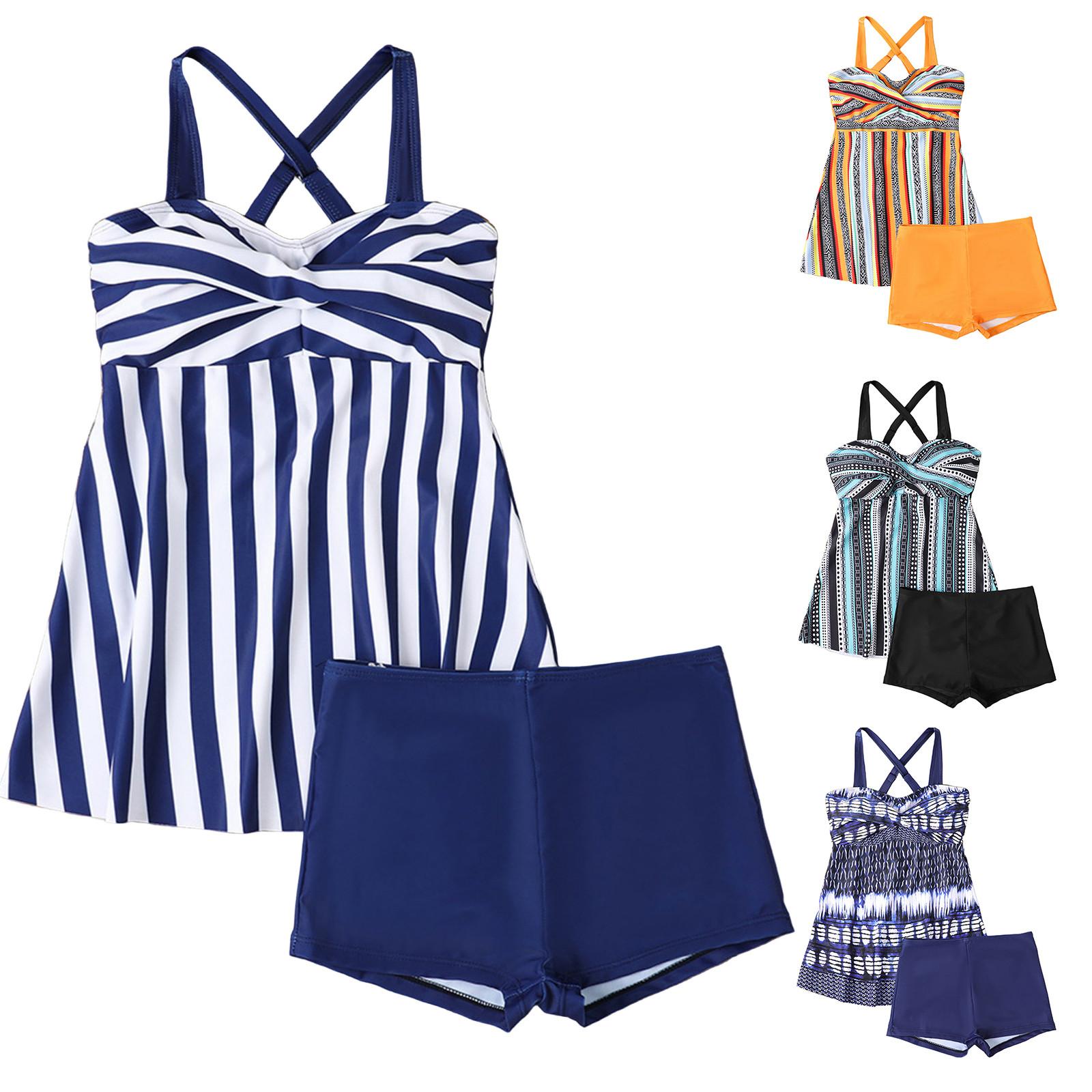 

Women s Split Fashion Sexy Printed Skirt Swimsuit With Chest Pad Without Steel Support XXL білий