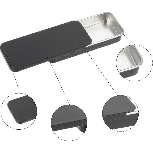 3Pcs Mini Metal Tin Box Containers, Ymapinc Waterproof Slide Top Mini Pill Storage for Candy Metal Box Small Container Fit In Pocket Purse for