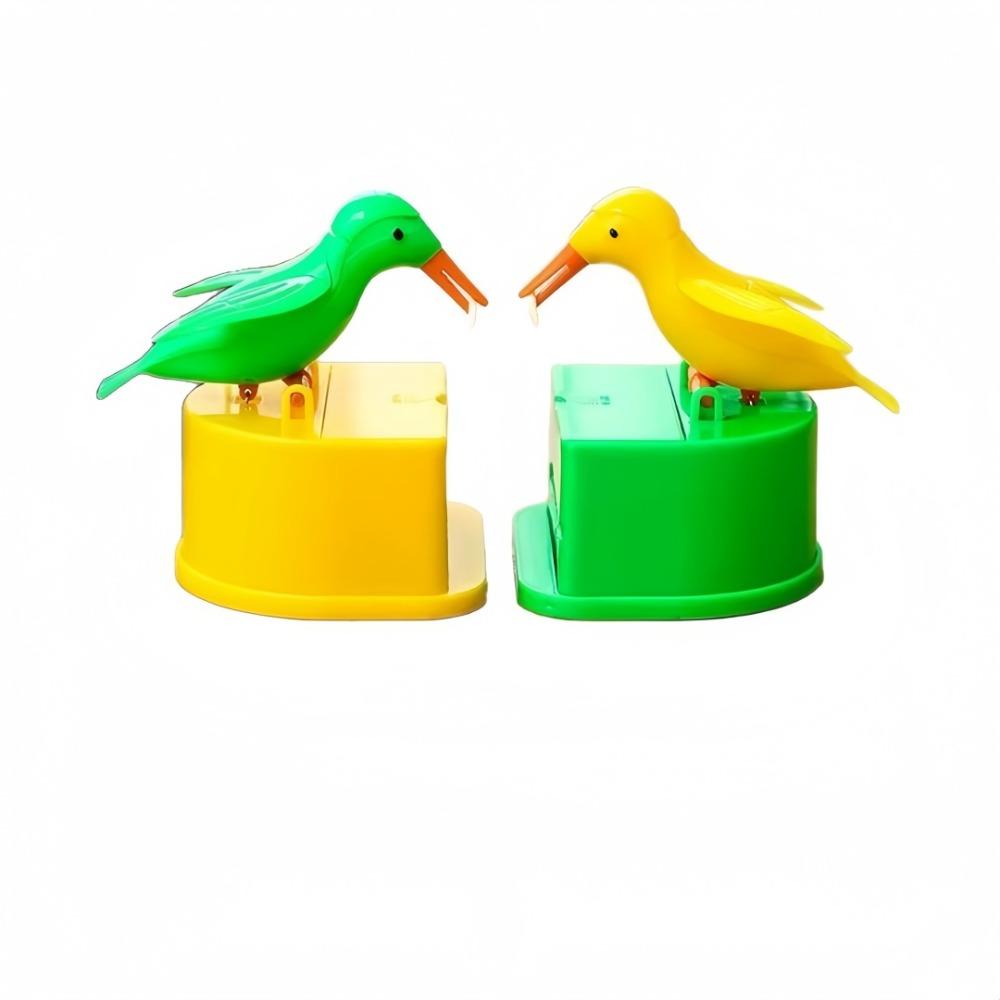 Interesting Woodpecker Toothpick Dispenser Bird Push Automatic Toothpick Storage Rack for Home Restaurant Table Decoration Box