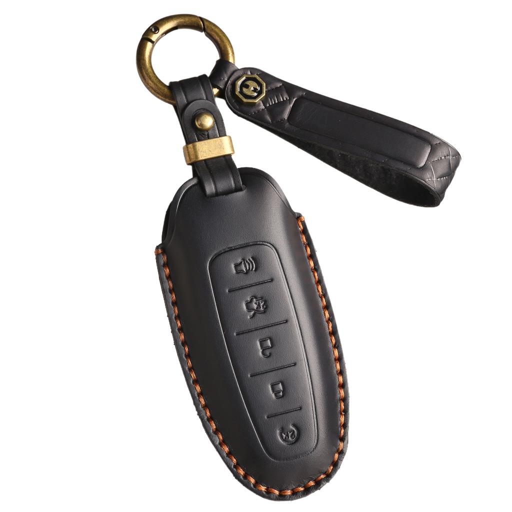 The New Retro Key Cover Is Suitable for Lincoln Aviator Navigator Navigator Leather Car Keychain.