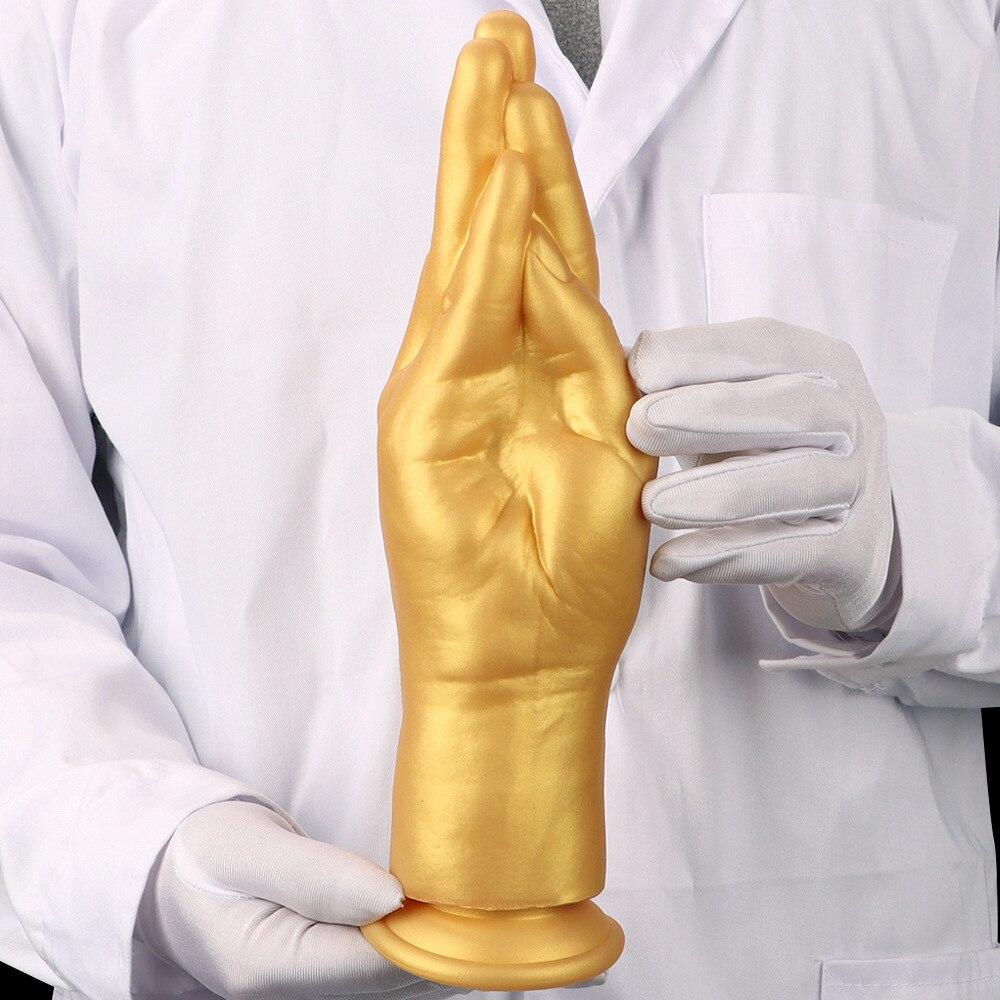 Gold Silikon Faust Anal Dilator Fisting Vibrator Riesiger Dildo Anal Plug Realistischer Schwanz Sexspielzeug BDSM Strap on Cock