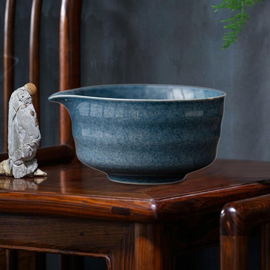 Ceramic Matcha Bowl Japanese Tea Cup Accessories Ceremony Handmade with Pouring Spout