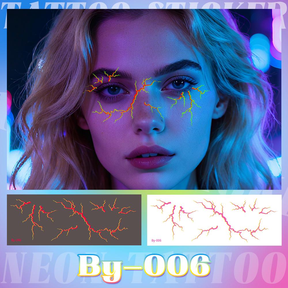 

Witch Fluorescent Tattoo Stickers - Face Makeup for Parties & Demon Hunter Themes 158*60mm